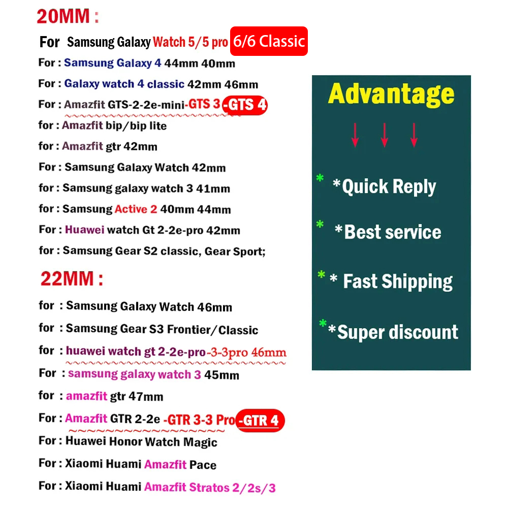 20mm/22mm Silicone band For Am - Smartwatch Samsung Watches For Women recension och pris