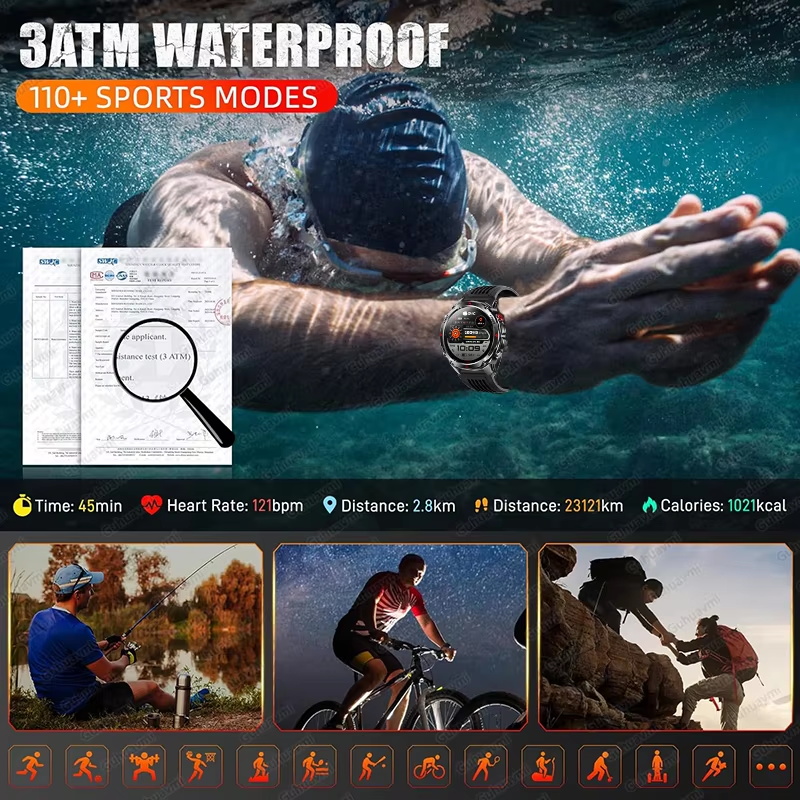 Military 540mAh GPS Smart Watc - Smartwatch Military Watches For Men recension och pris
