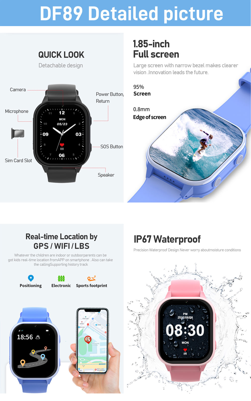 2G 4G Kids Smart Watch Phone G - Smartwatch Watches For Kid Girl recension och pris